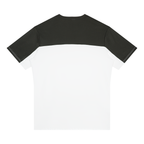 Black performance t-shirt with white lower panel and crew neck