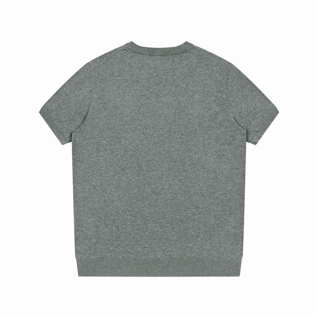 Unisex crewneck knit T-shirt, gray, back view