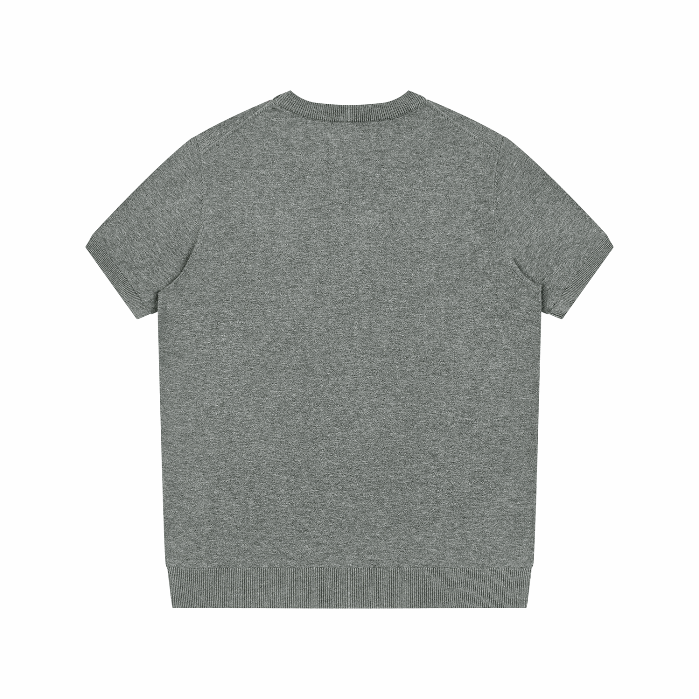 Unisex crewneck knit T-shirt, gray, back view