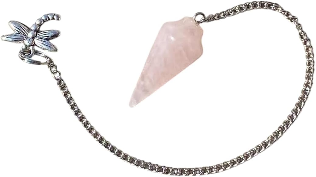 Natural Rose Quartz Pendulum with Mystery Charm | Bag Charm