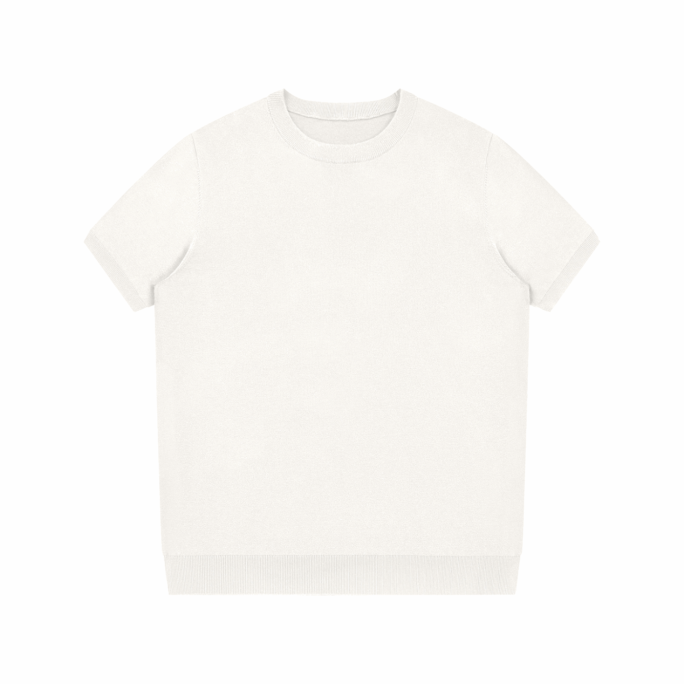 Unisex crewneck knit T-shirt, beige, front view
