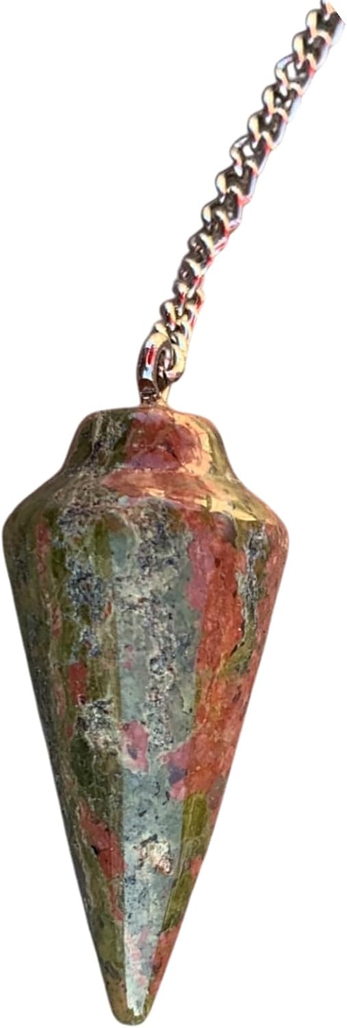 Natural Unakite pendulum or Pure 925 silver necklace
