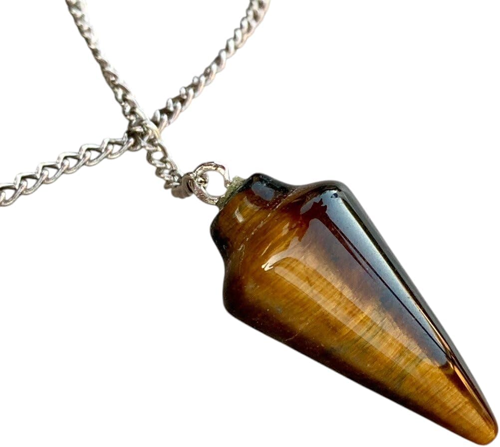 Natural Tigers Eye Pendulum with Mystery Charm | Bag Charm