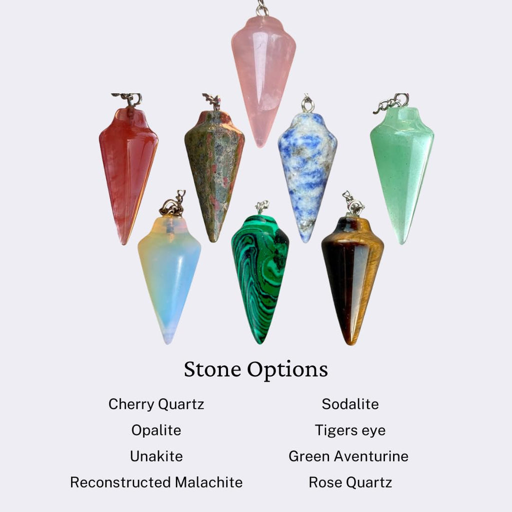 Extrinsic Beauty Natural Gemstone Pendulum with Mystery Charm | Bag Charm | Multiple Options