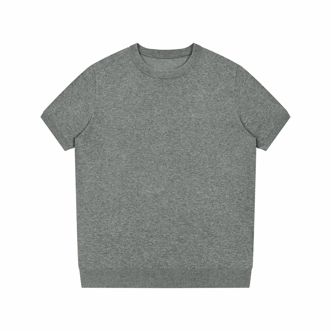 Unisex crewneck knit T-shirt, gray, front view