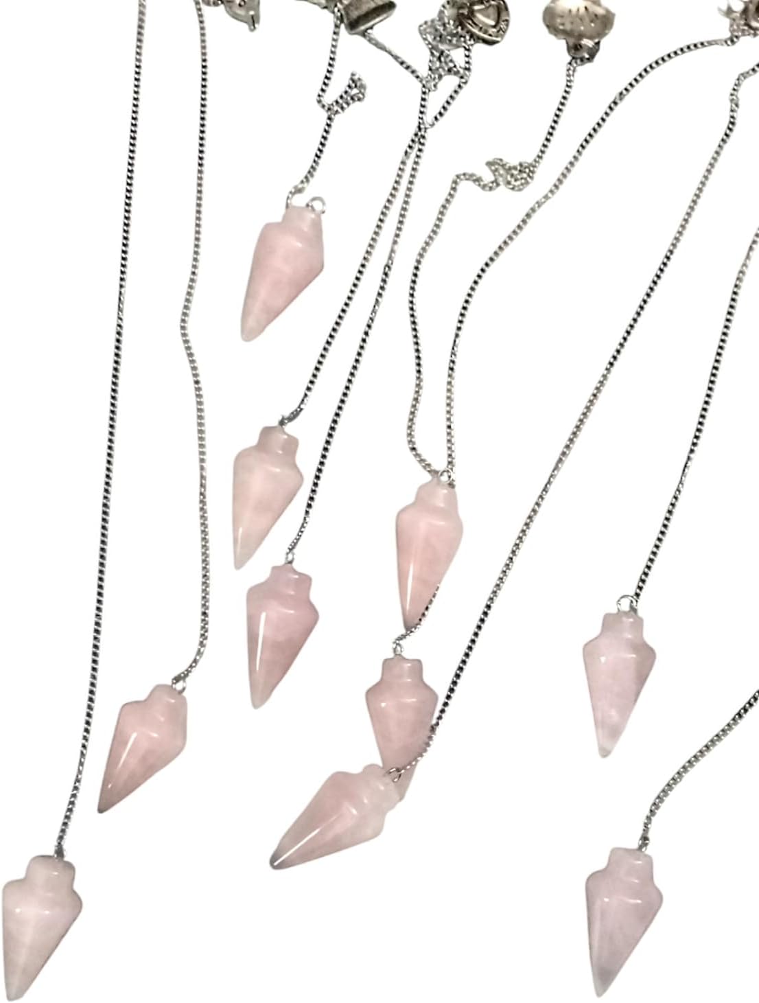 Natural Rose Quartz Pendulum with Mystery Charm | Bag Charm