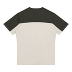 Black performance t-shirt with white lower panel and crew neck