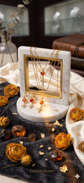 Orange Sapphire & White Zircon Cross Necklace