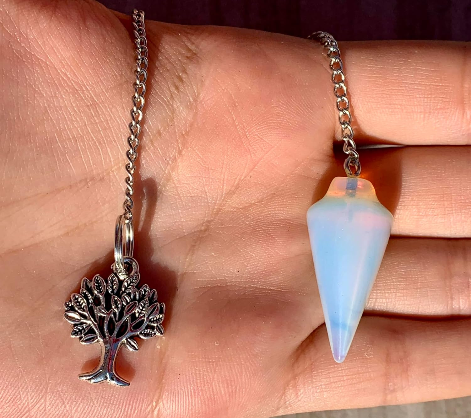 Opalite Pendulum with Mystery Charm | Bag Charm