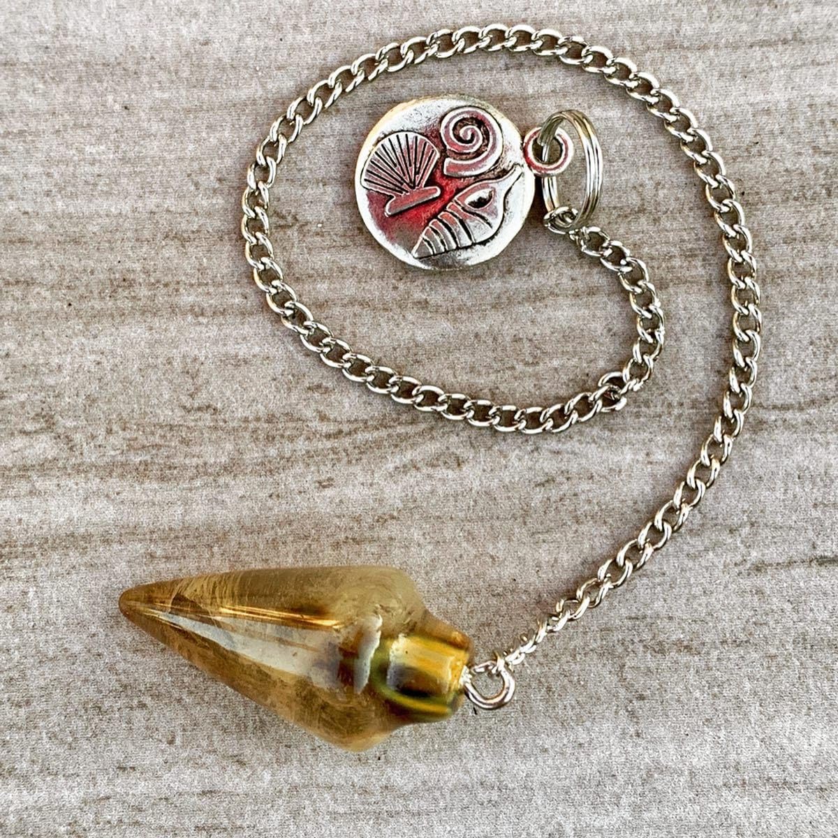 Natural Smoky Quartz Pendulum with Mystery Charm | Bag Charm