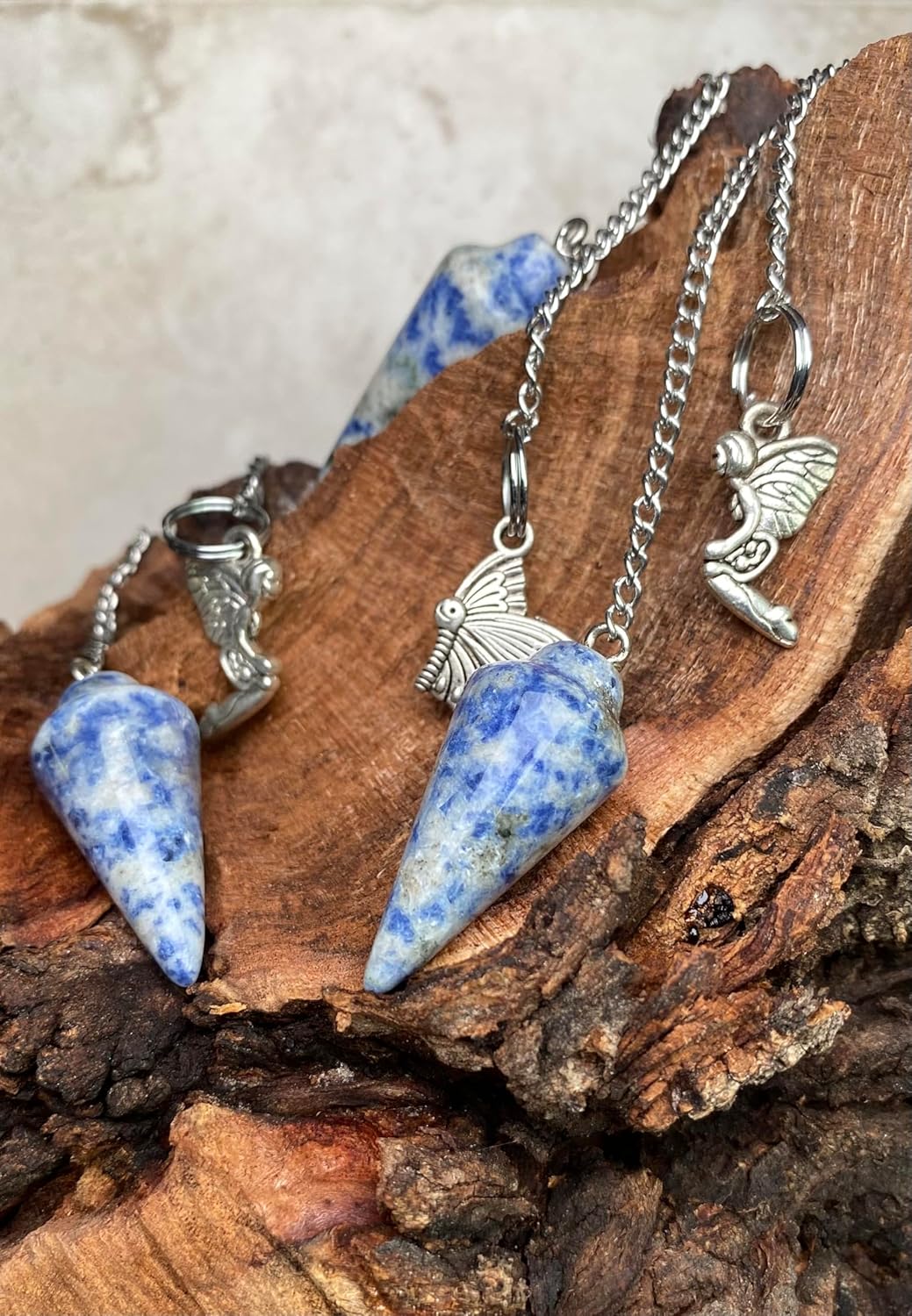 Extrinsic Beauty Natural Gemstone Pendulum with Mystery Charm | Bag Charm | Multiple Options