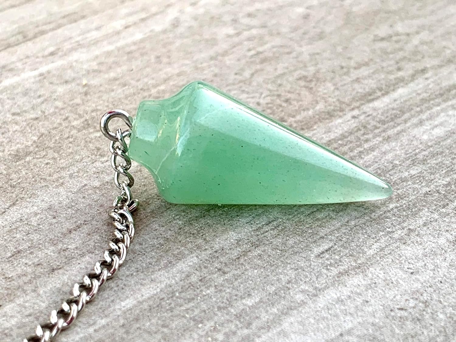 Natural Green Aventurine Pendulum with Mystery Charm | Bag Charm
