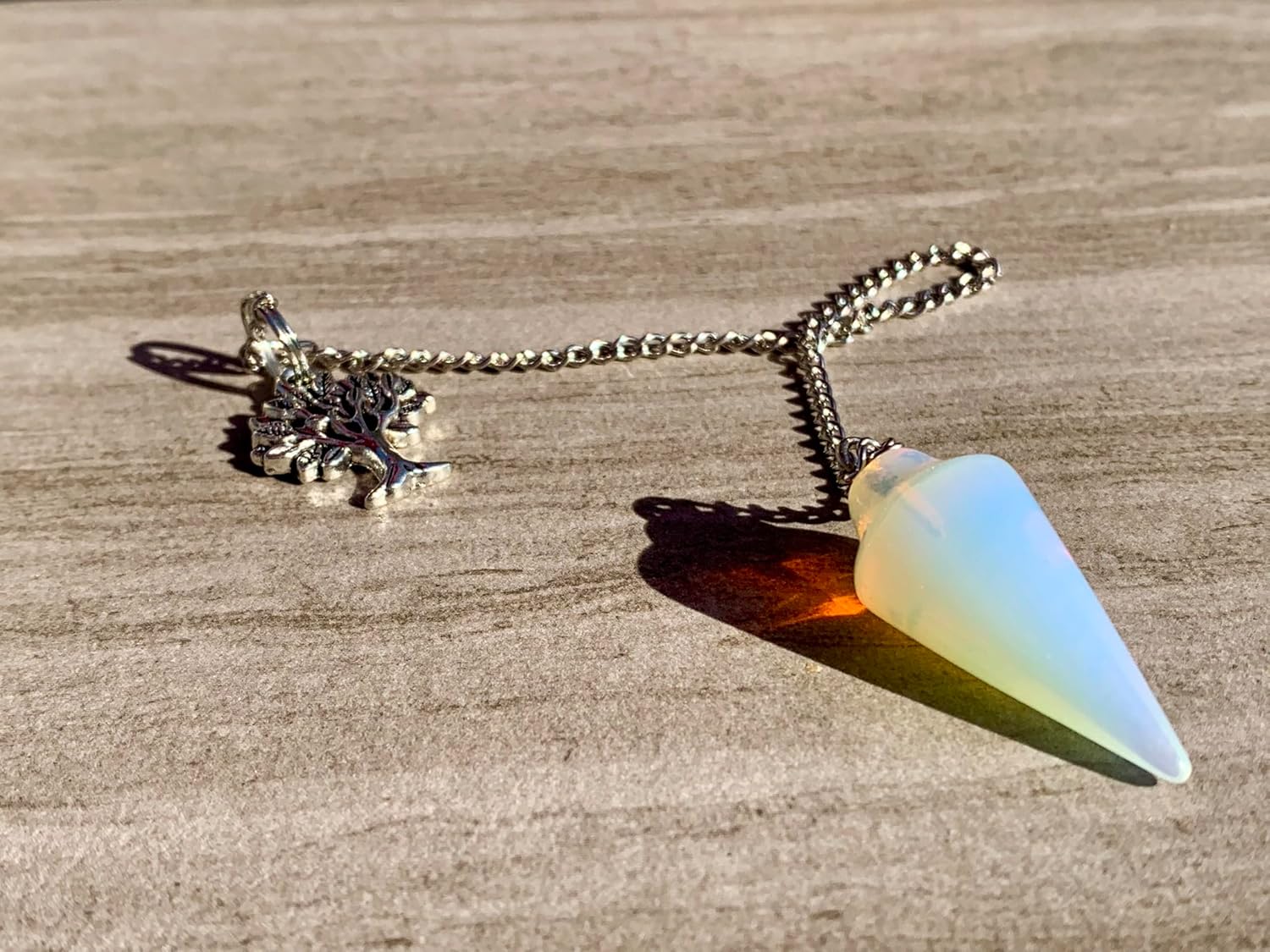 Opalite Pendulum with Mystery Charm | Bag Charm