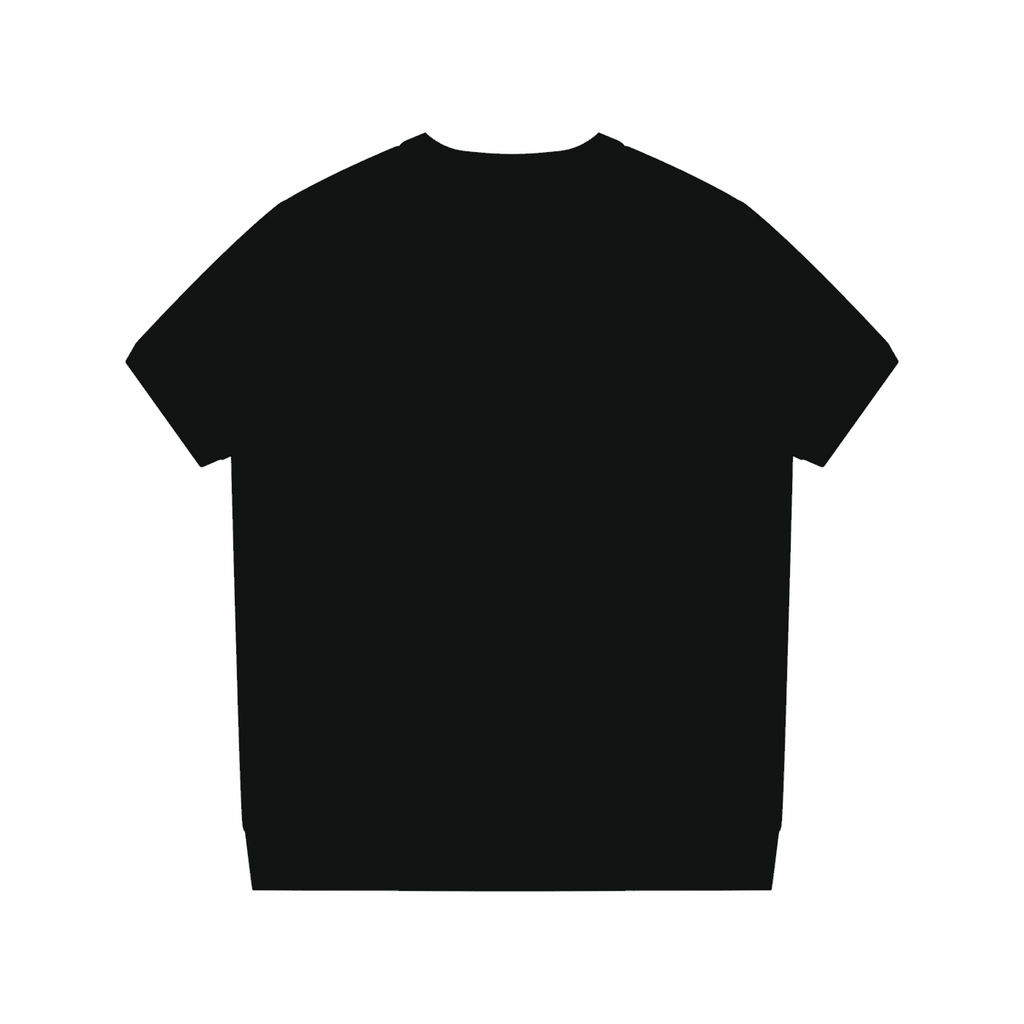 Unisex crewneck knit T-shirt, black, back view