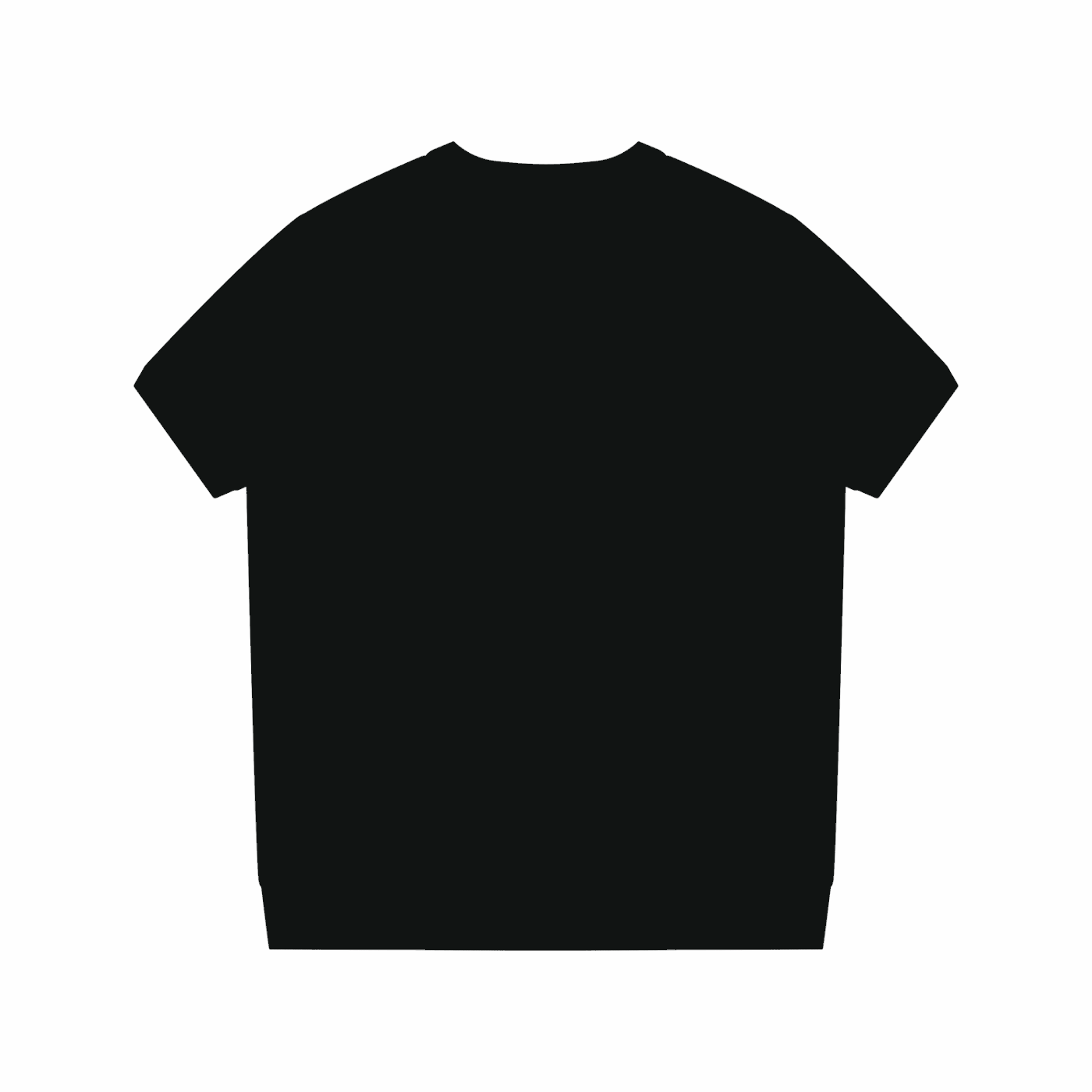 Unisex crewneck knit T-shirt, black, back view