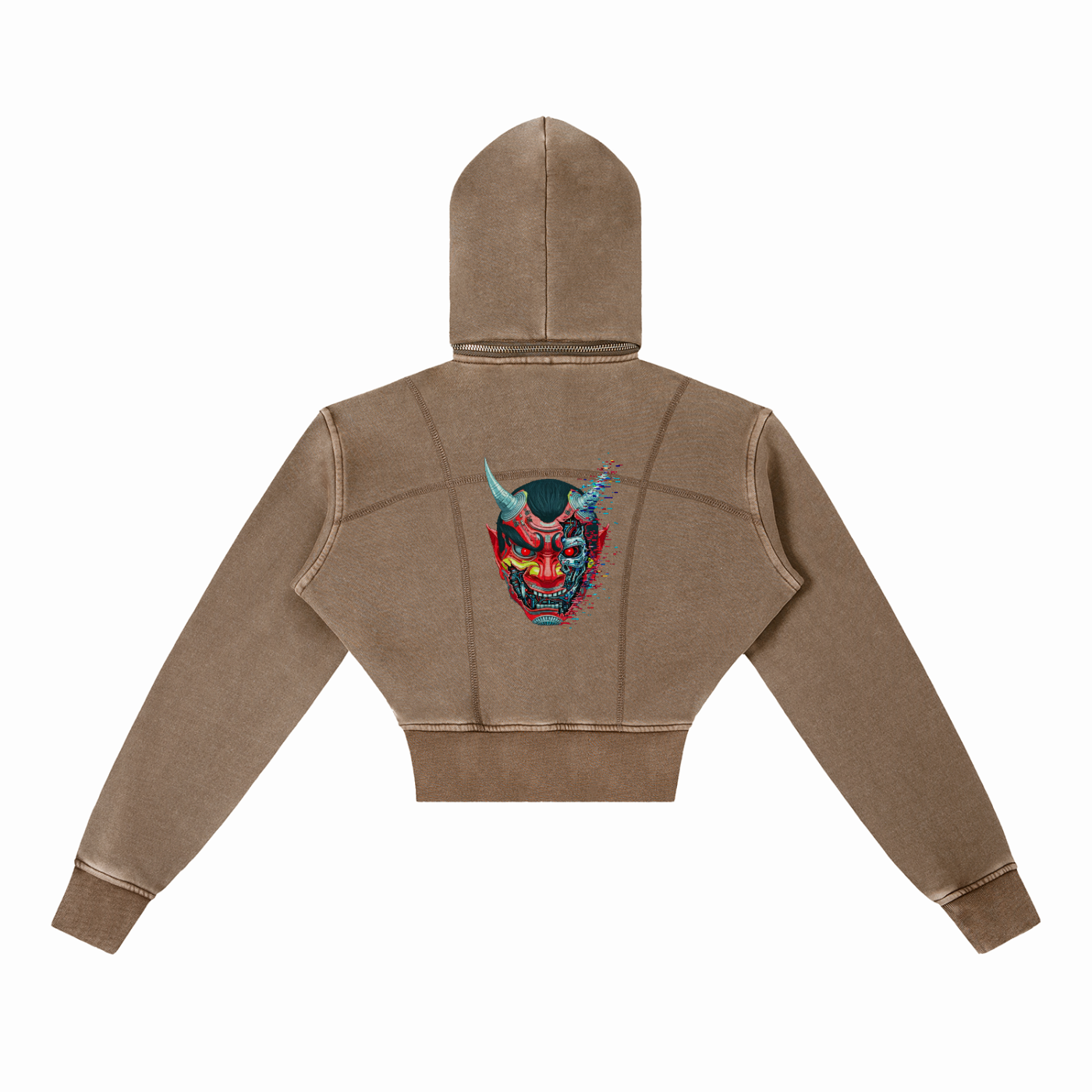 Vintage Washed Cropped Fleece Hoodie