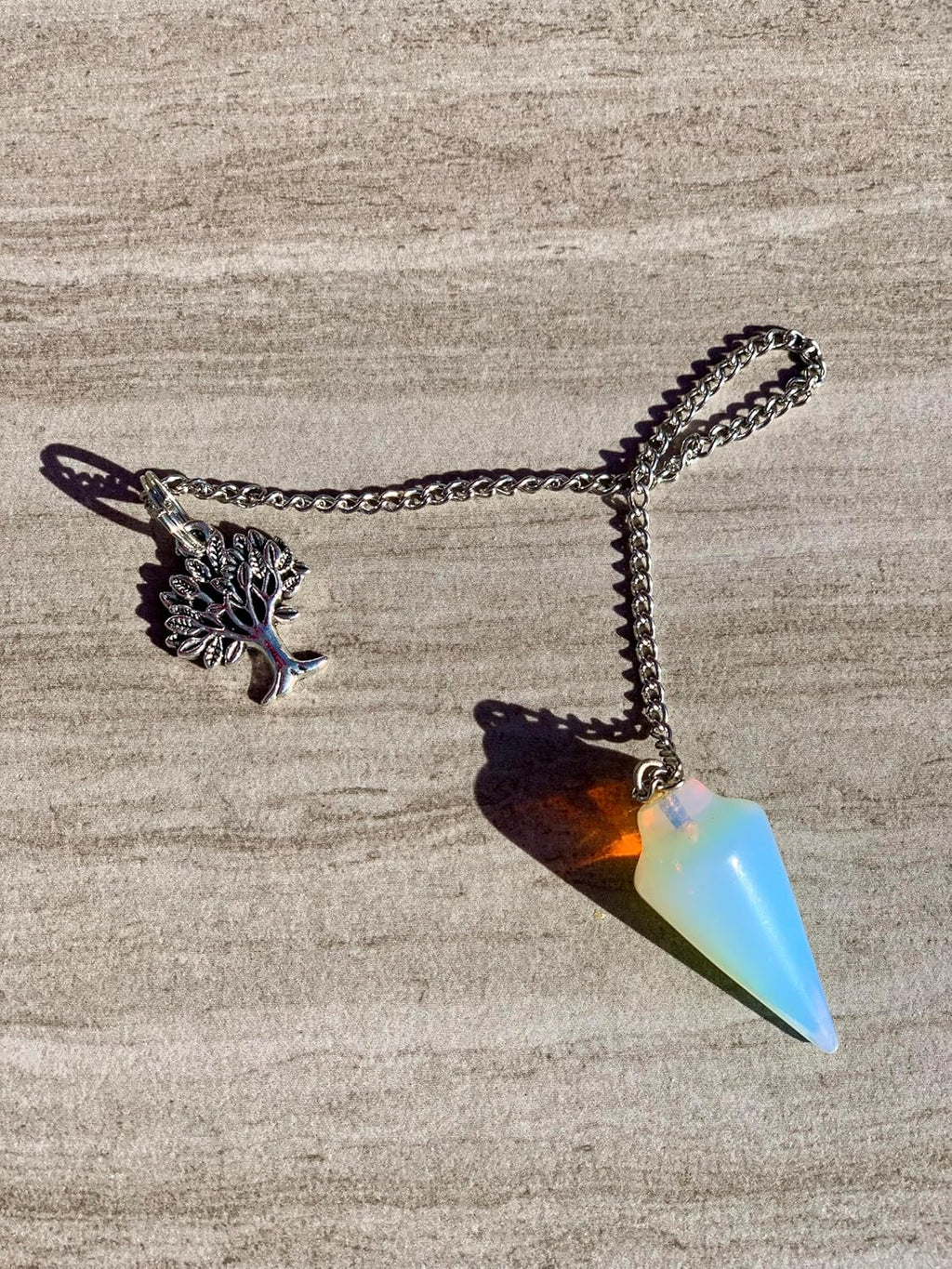 Opalite Pendulum with Mystery Charm | Bag Charm