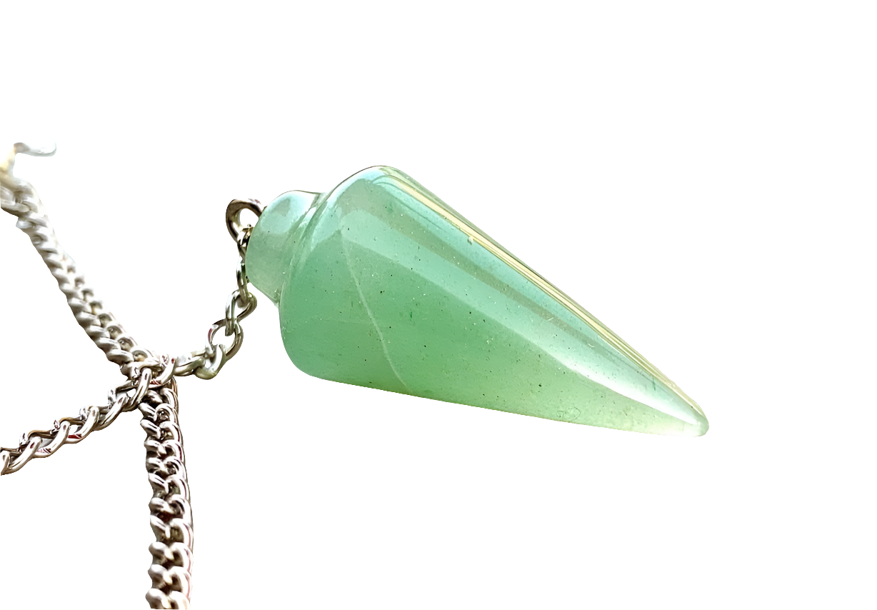 Natural Green Aventurine Pendulum with Mystery Charm | Bag Charm