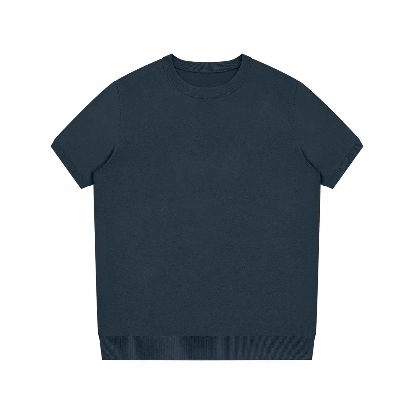 Unisex crewneck knit T-shirt, gray blue, front view