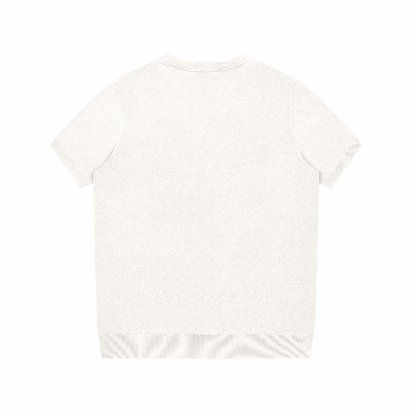 Unisex crewneck knit T-shirt, beige, back view