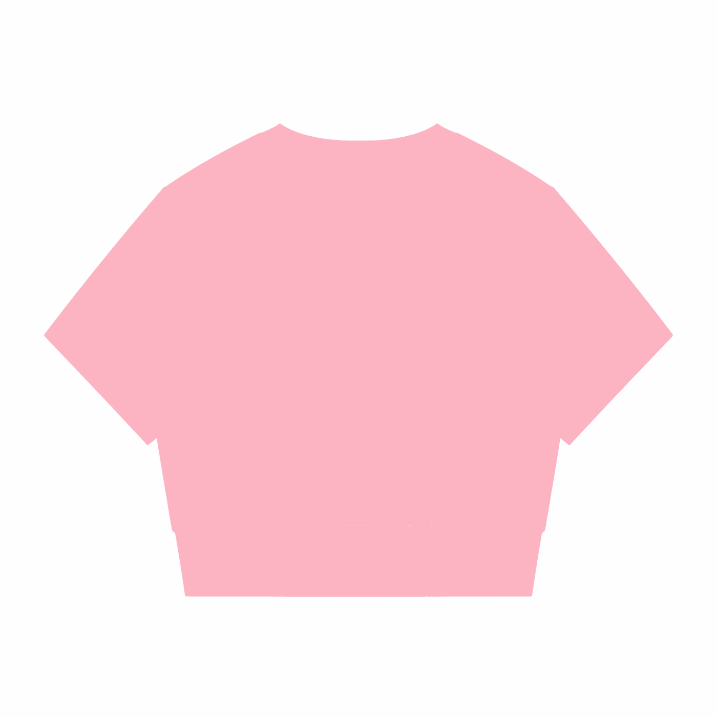 Pink paneling full-zip T-shirt with short sleeves and back seam detail