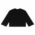 Black unisex waffle knit T-shirt with crew neck and short sleeves