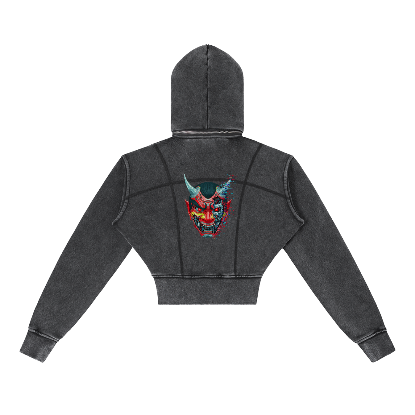 Vintage Washed Cropped Fleece Hoodie