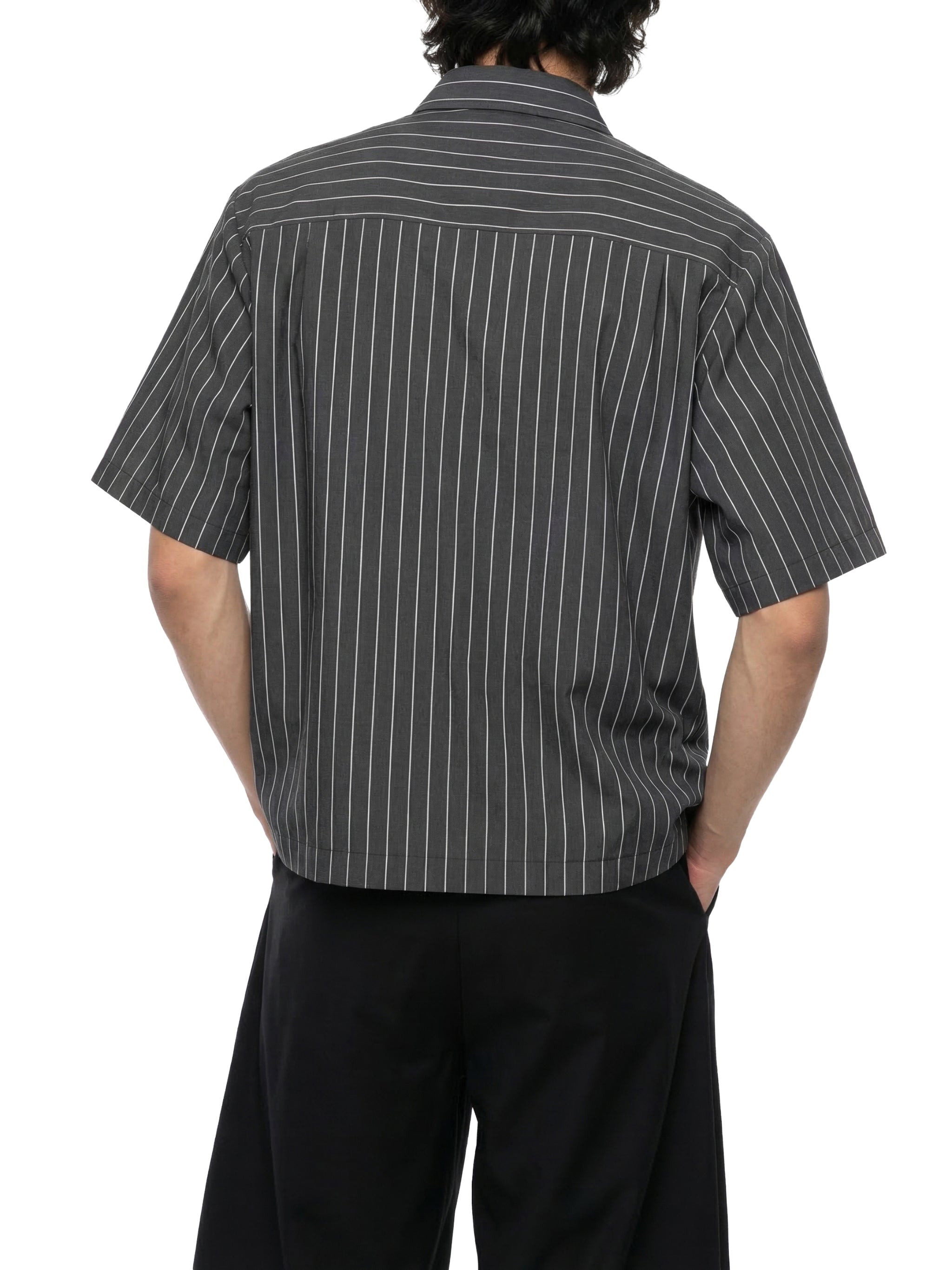 Unisex Striped Boxy Button-Up Shirt
