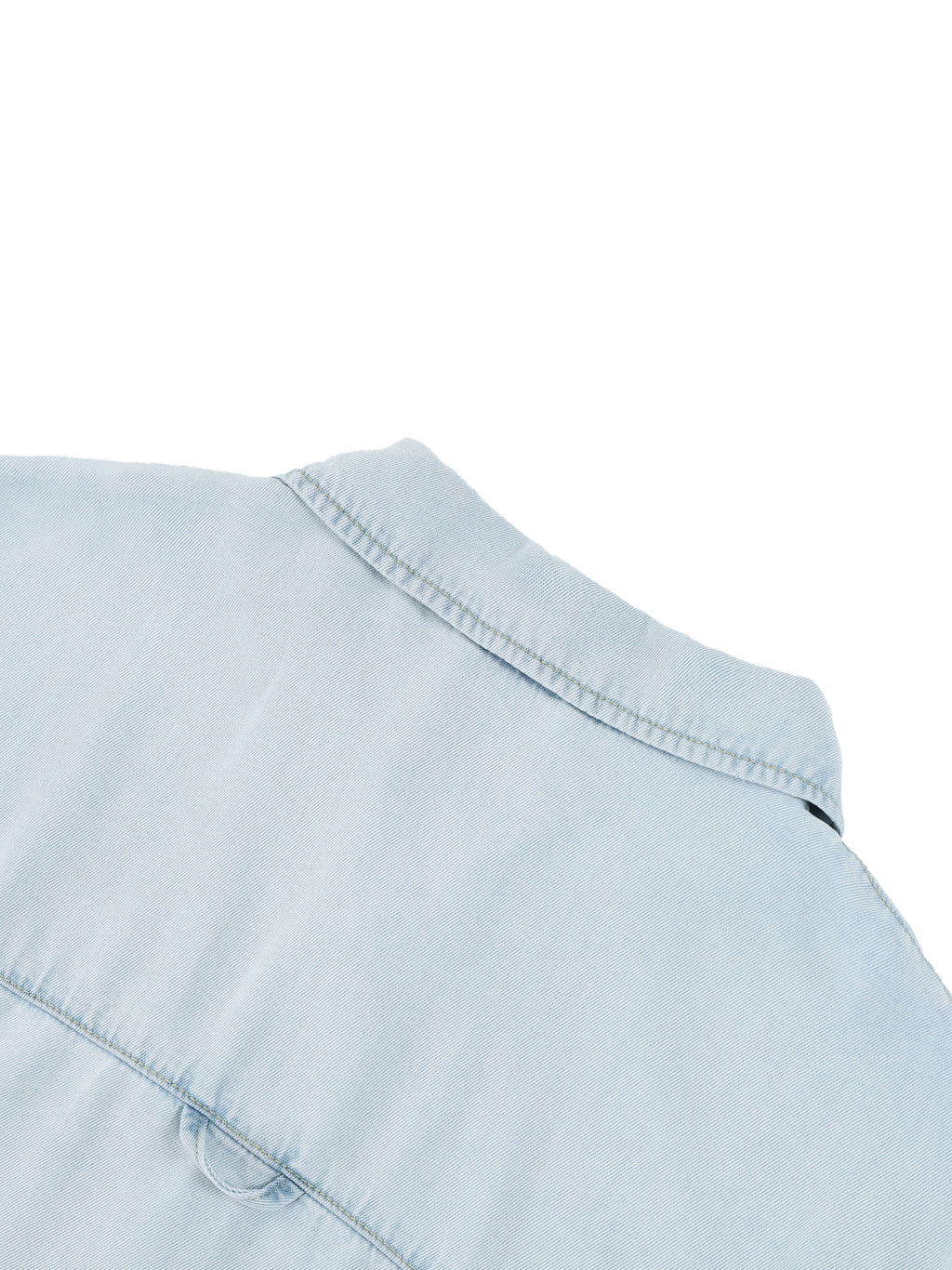 Light blue lyocell shirt, neckline yoke with topstitched seam
