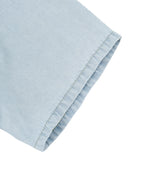 Light blue lyocell drop-shoulder shirt, stitched sleeve hem