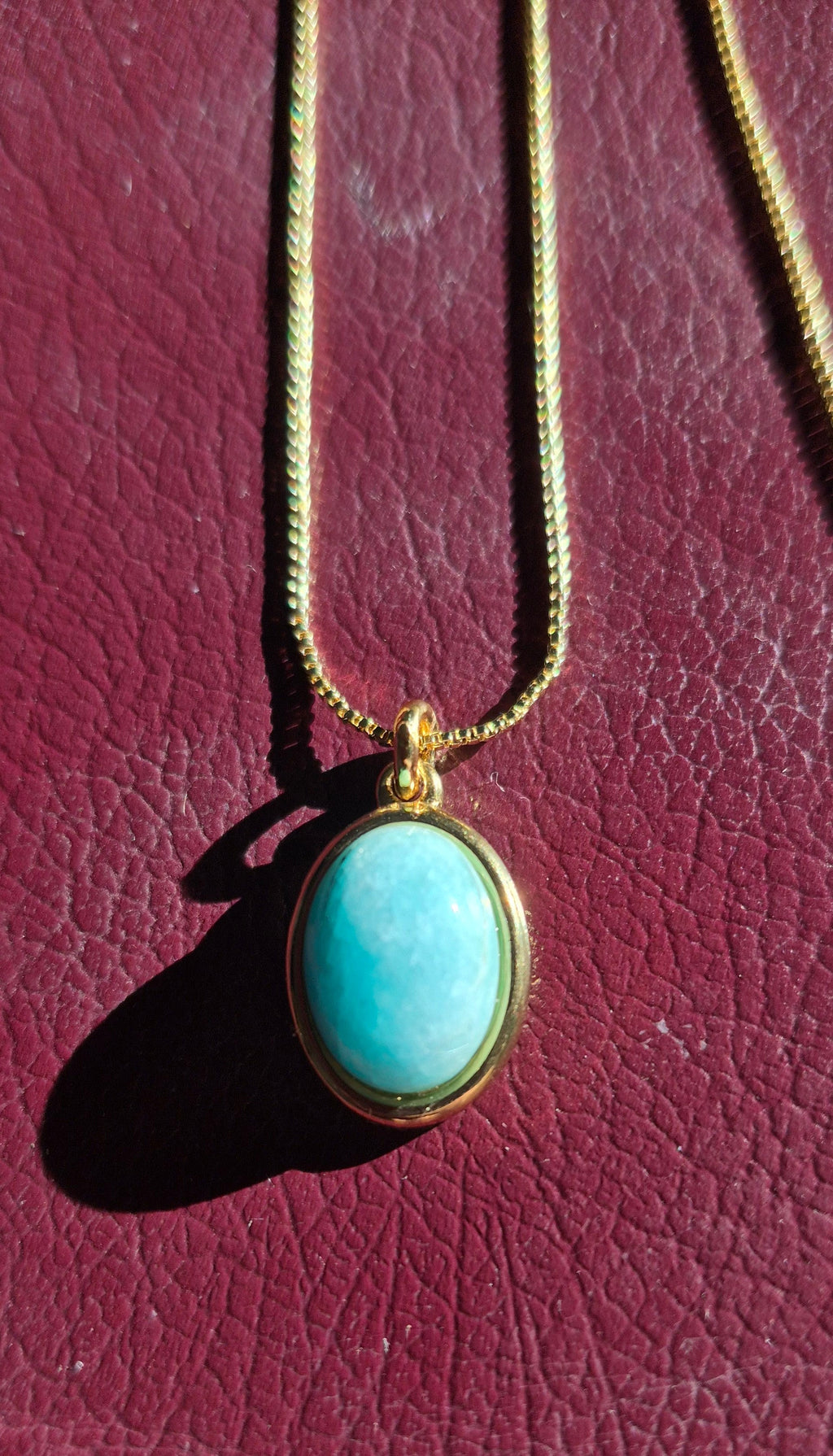 Larimar Oval Pendant Necklace