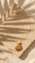 Gold chain necklace with natural shell and freshwater pearl pendant