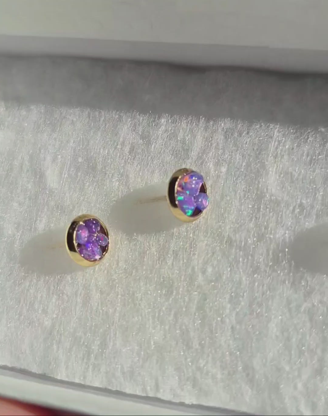 Ethiopian Purple Opal Stud earrings