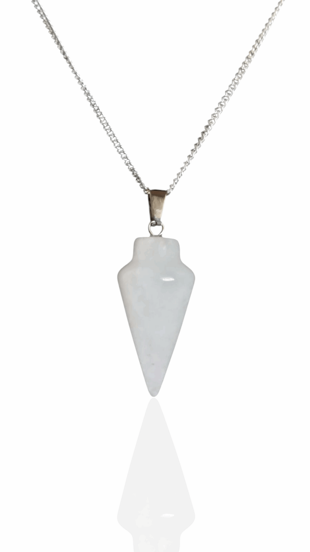 925 silver pendulum necklace with white stone drop pendant
