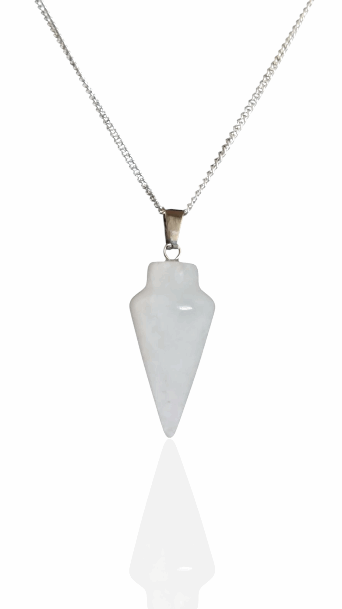 925 silver pendulum necklace with white stone drop pendant