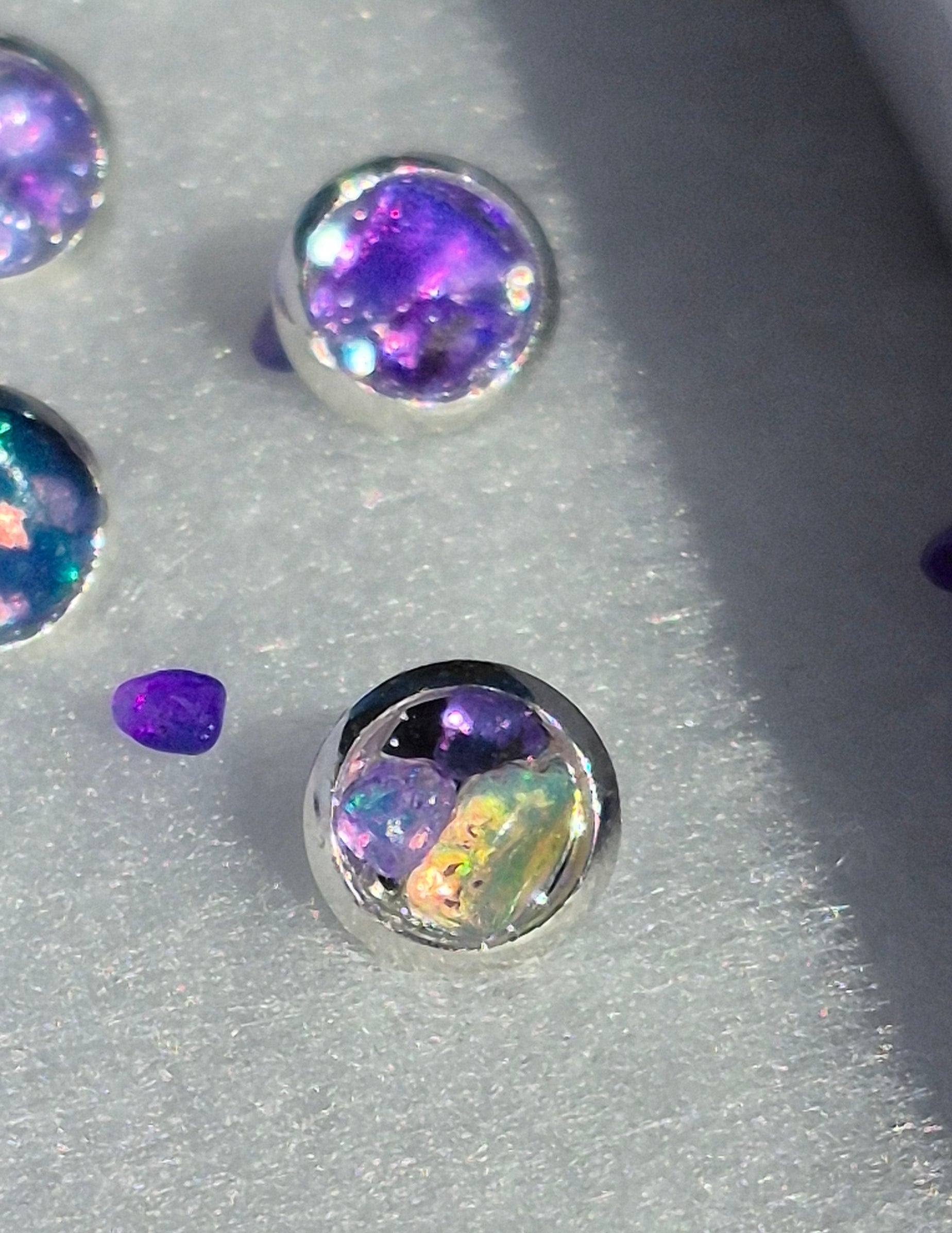 Ethiopian Purple Opal Stud earrings