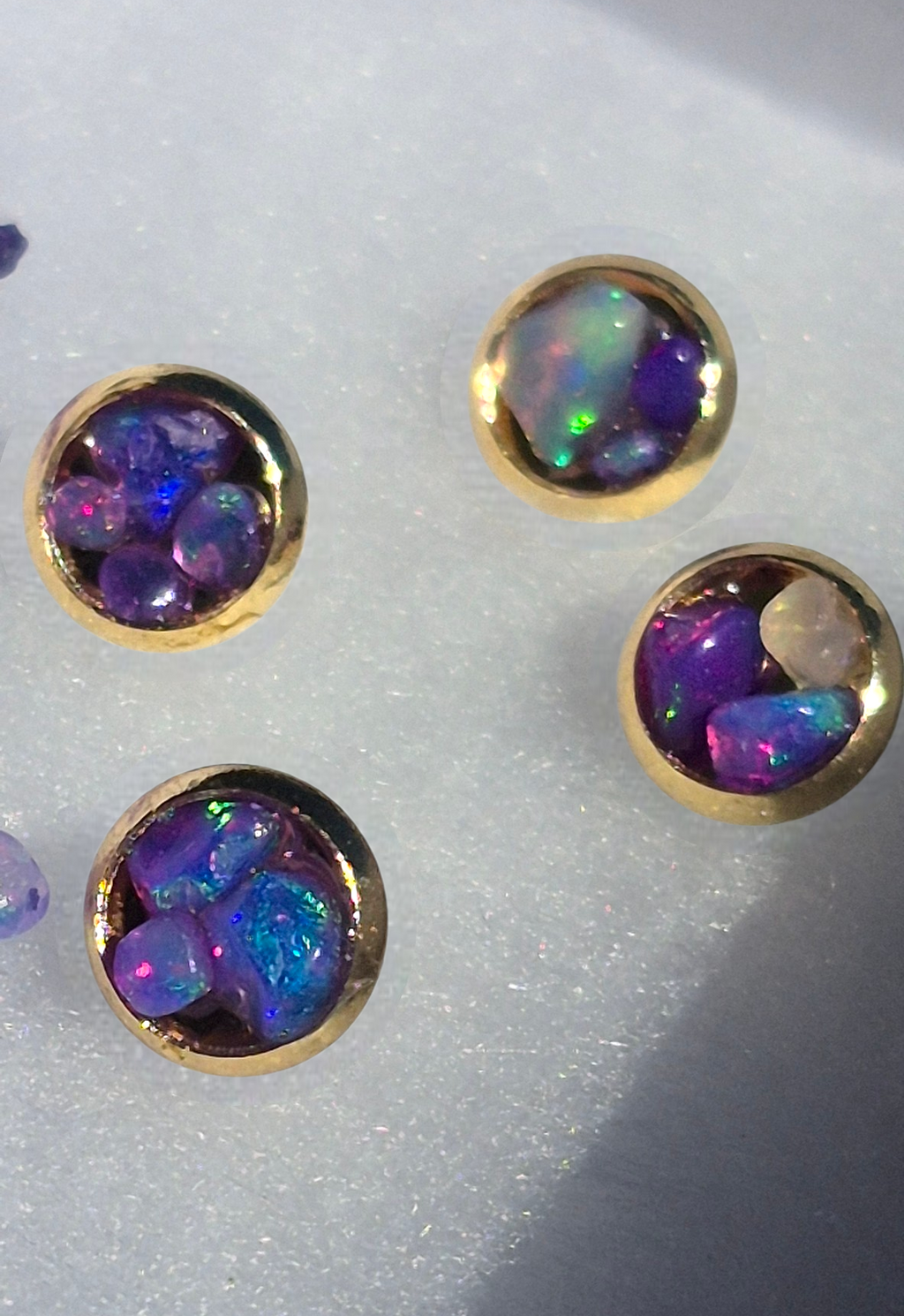 Ethiopian Purple Opal Stud earrings
