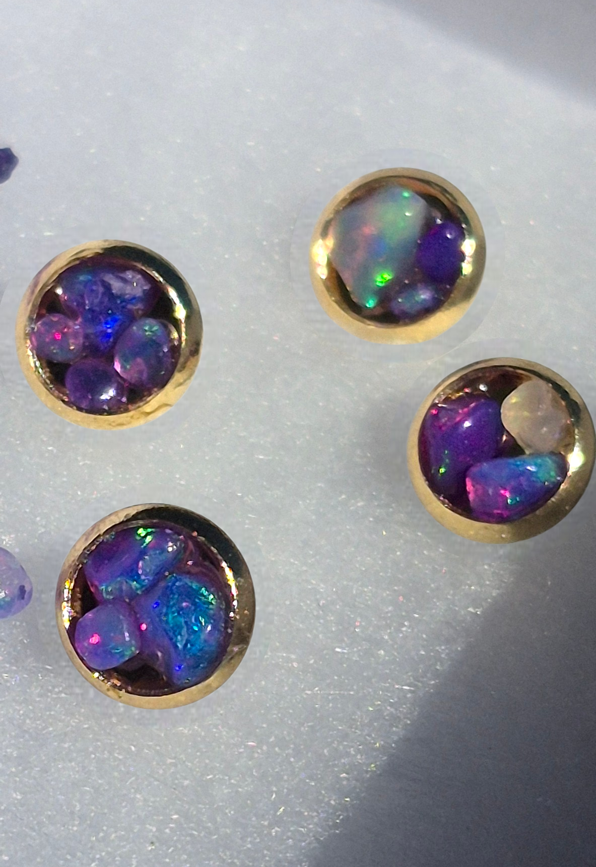 Ethiopian Purple Opal Stud earrings