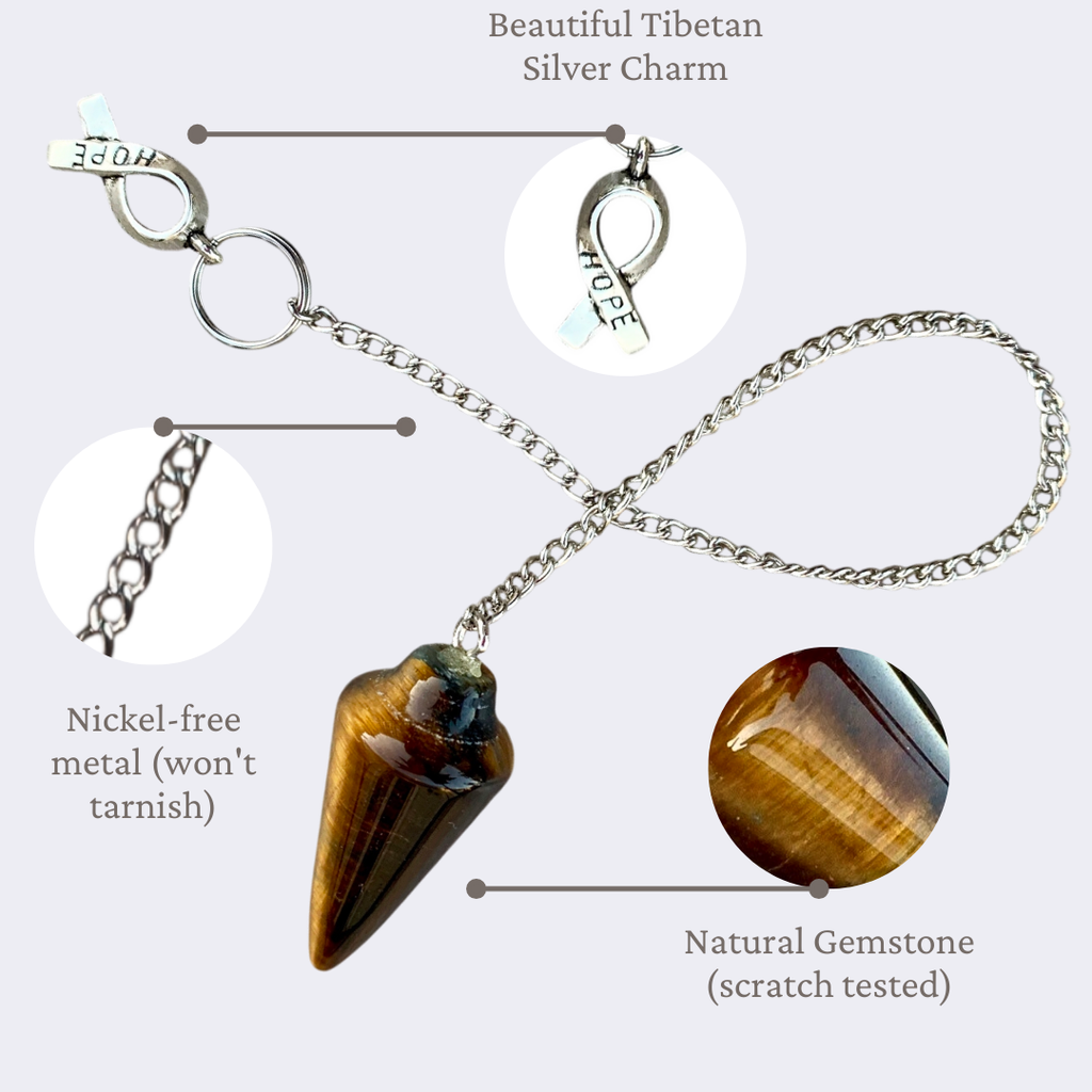 Extrinsic Beauty Natural Gemstone Pendulum with Mystery Charm | Bag Charm | Multiple Options