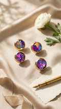 Ethiopian Purple Opal Stud earrings