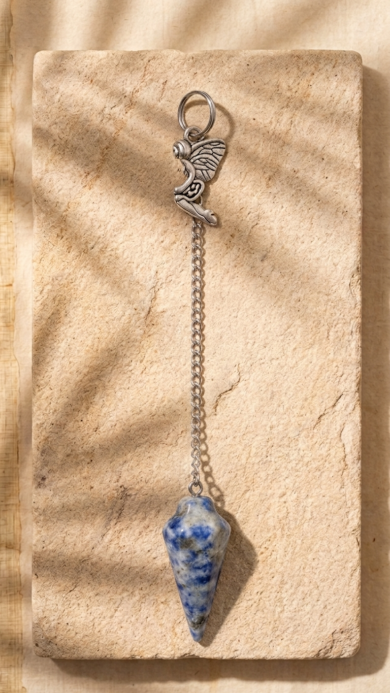Natural Gemstone Smooth Conical Crystal Pendulum with Mystery Charm | Bag Charm