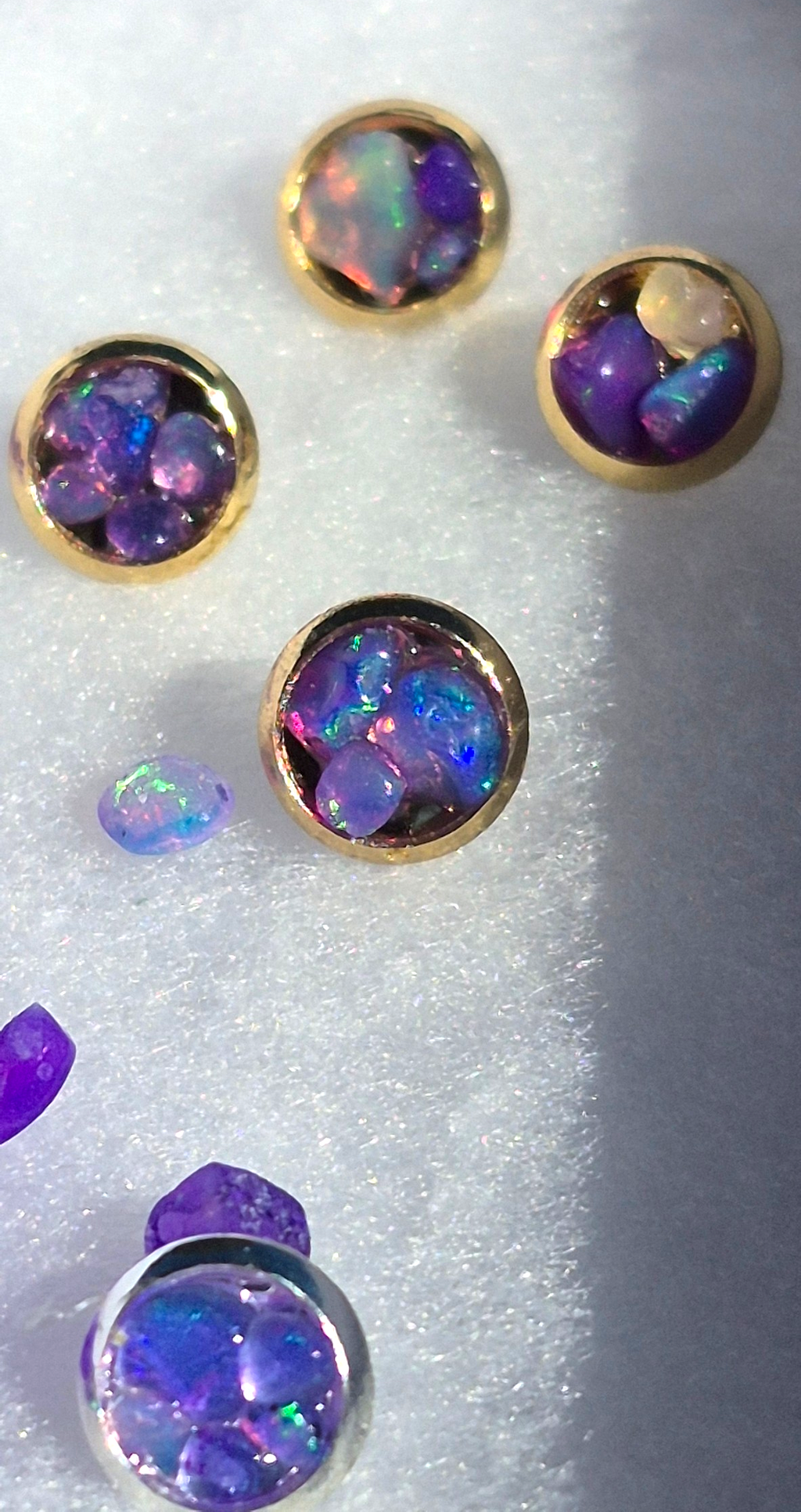 Ethiopian Purple Opal Stud earrings