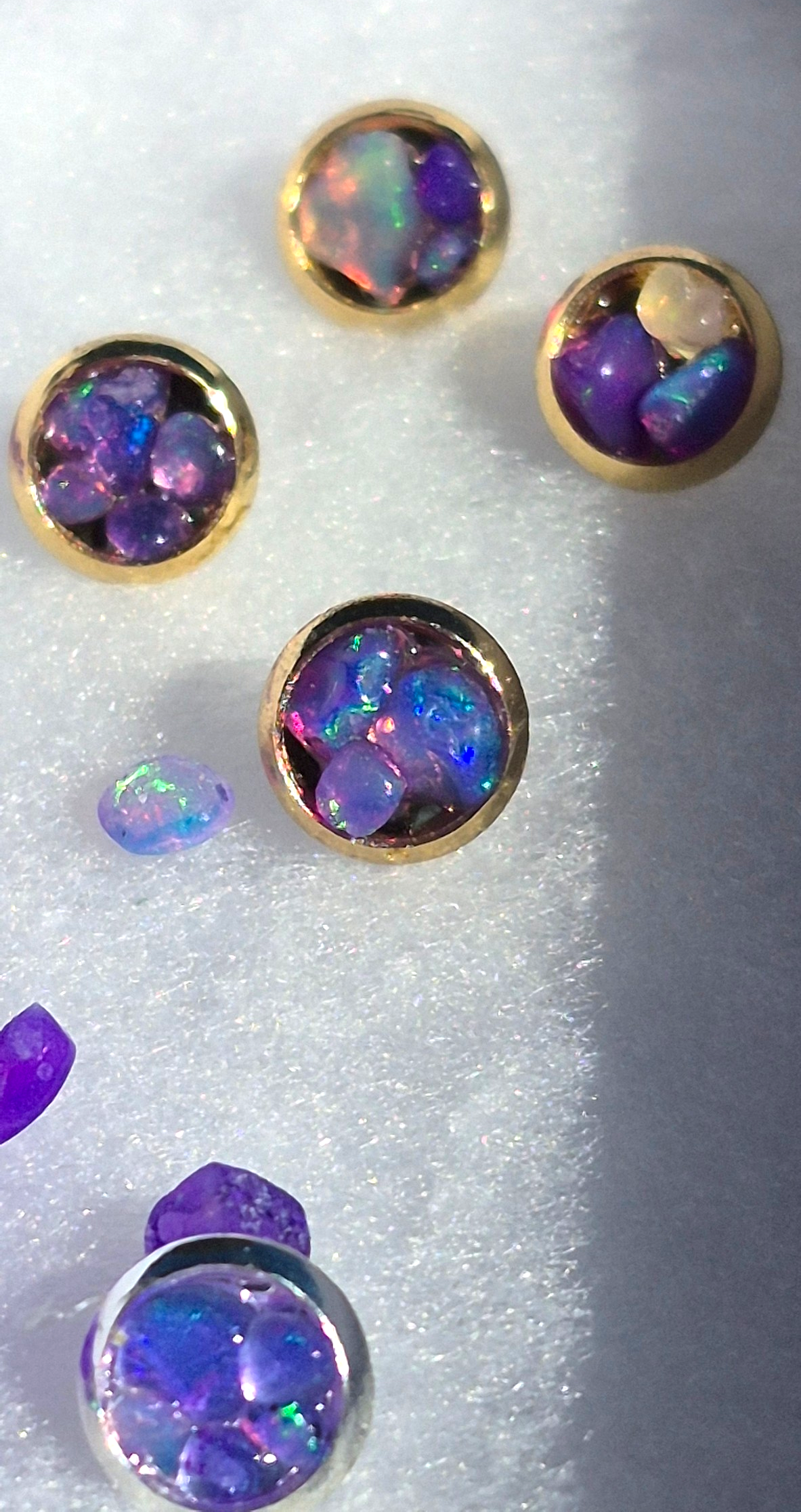 Ethiopian Purple Opal Stud earrings