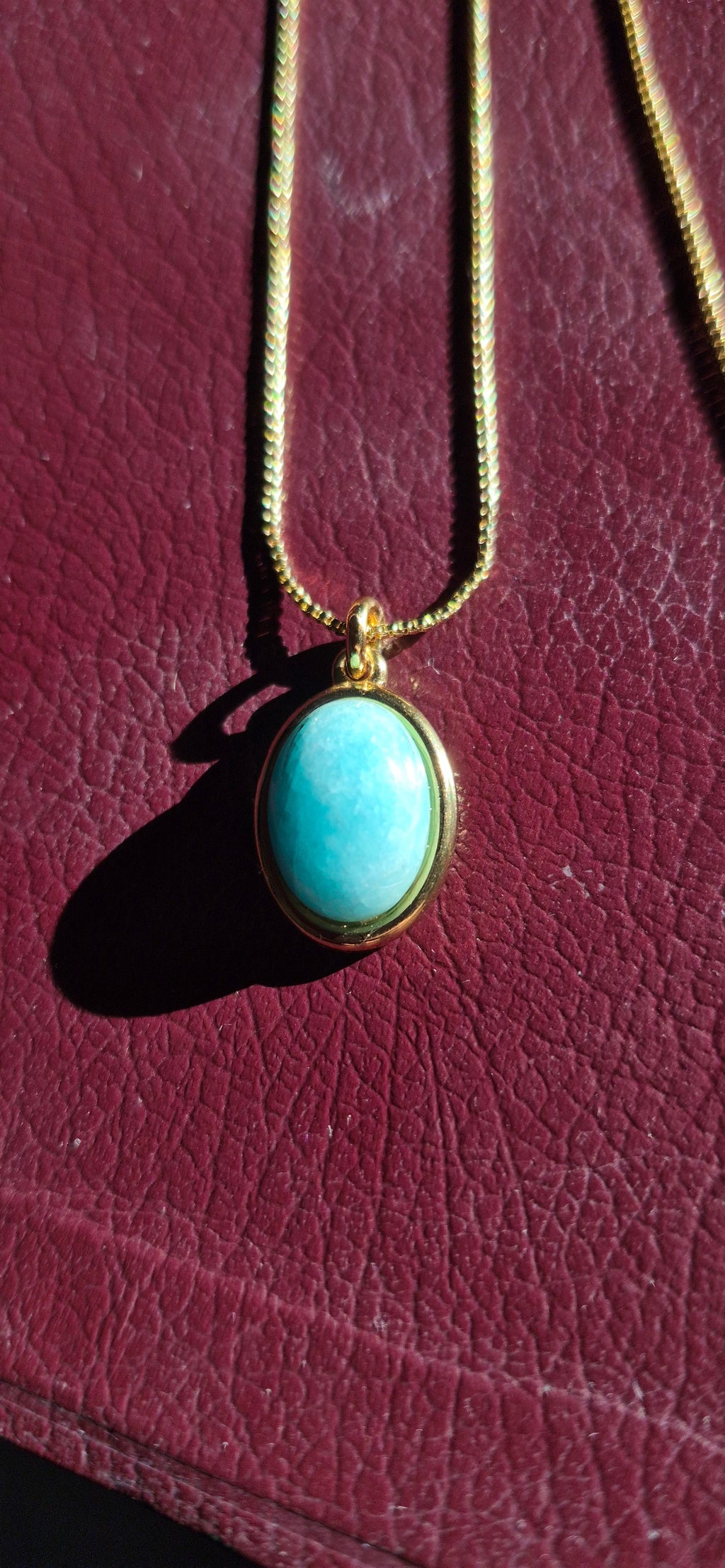 Larimar Oval Pendant Necklace