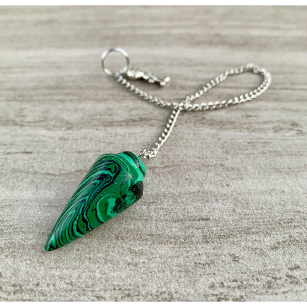 Reconstructed Malachite Dowsing Pendulum/Bracelet - EXtrinsic Beauty