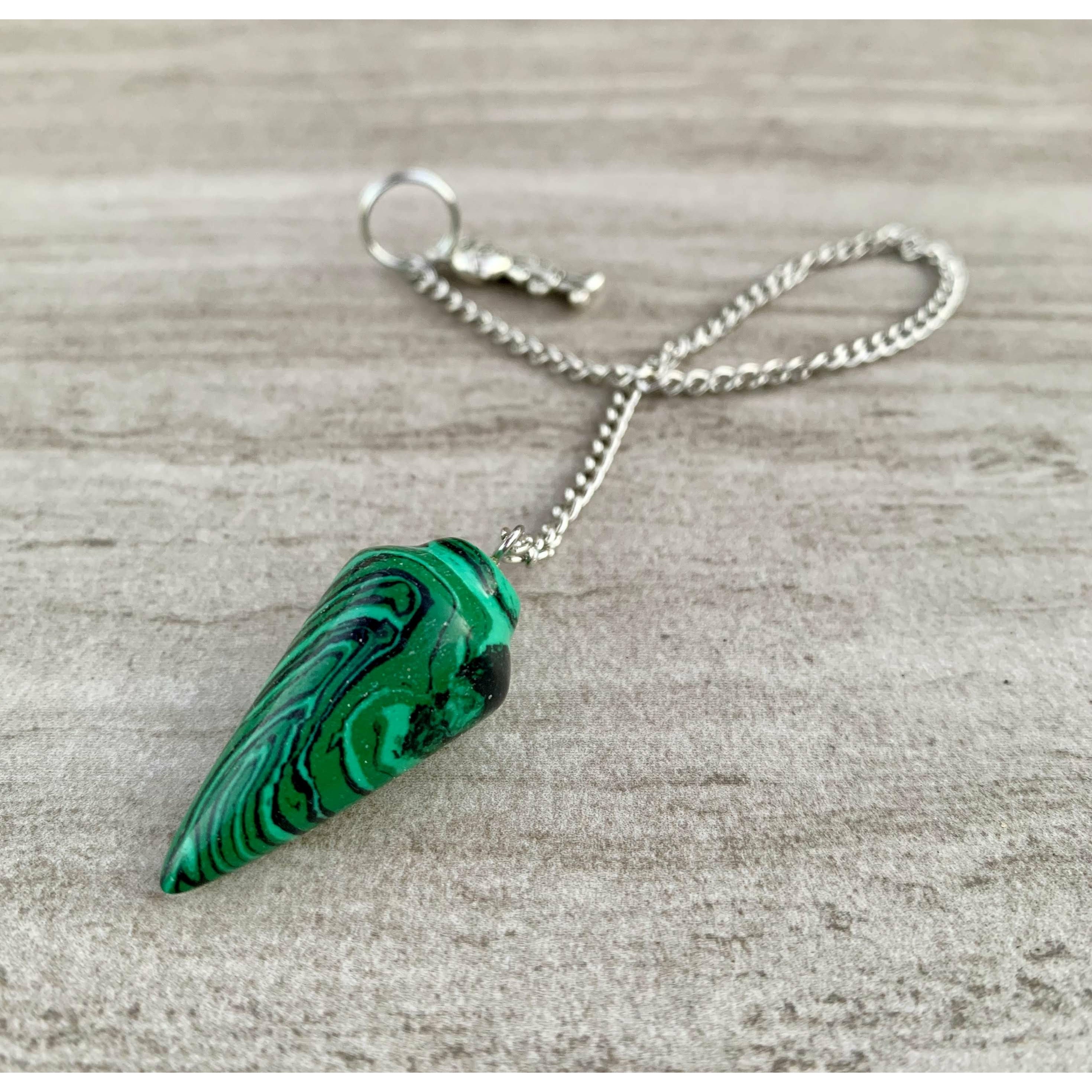 Reconstructed Malachite Dowsing Pendulum/Bracelet - EXtrinsic Beauty