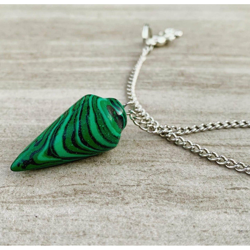 Reconstructed Malachite Dowsing Pendulum/Bracelet - EXtrinsic Beauty